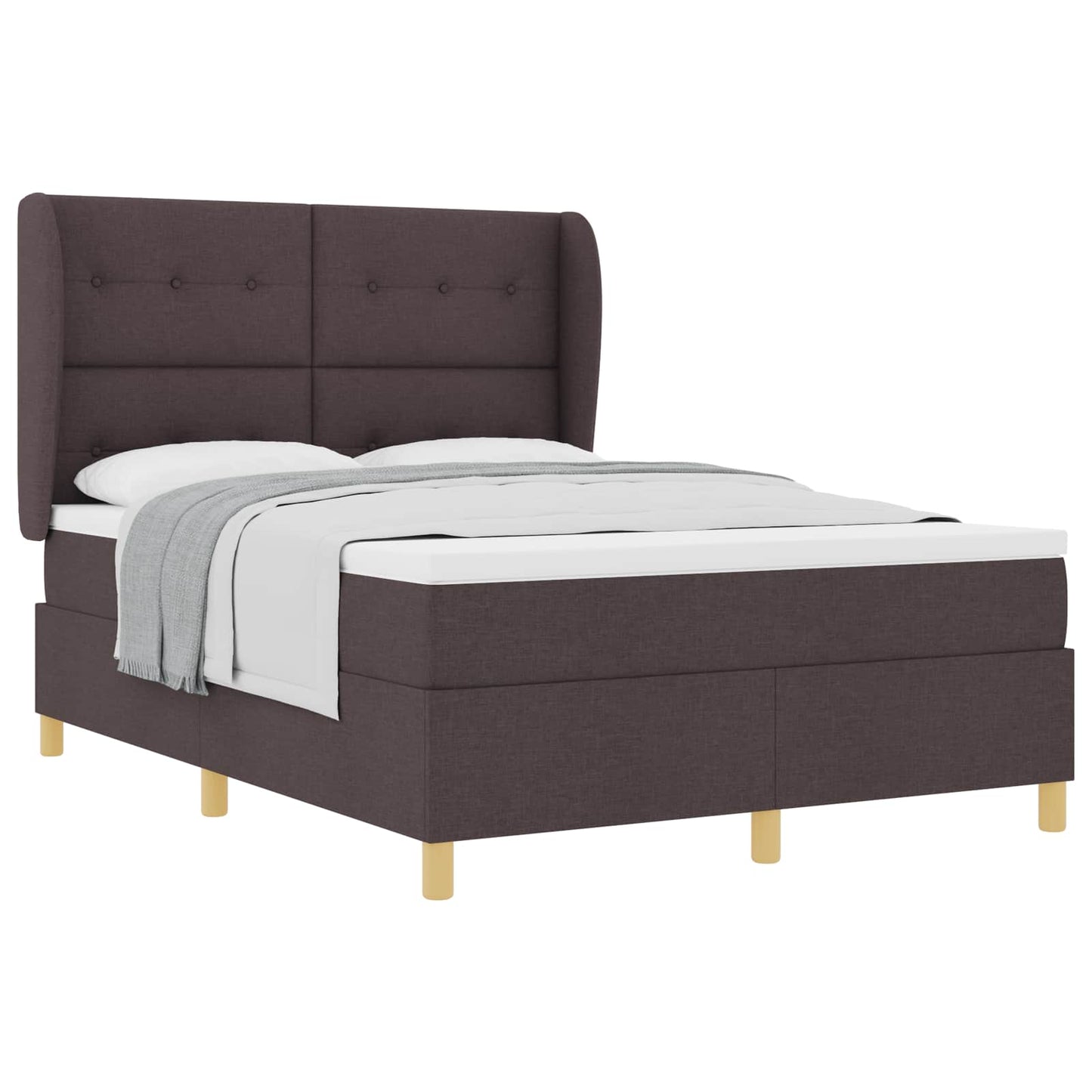 Letto a molle con testiera Marrone Scuro 200 x 160 cm Tessuto | homemem39