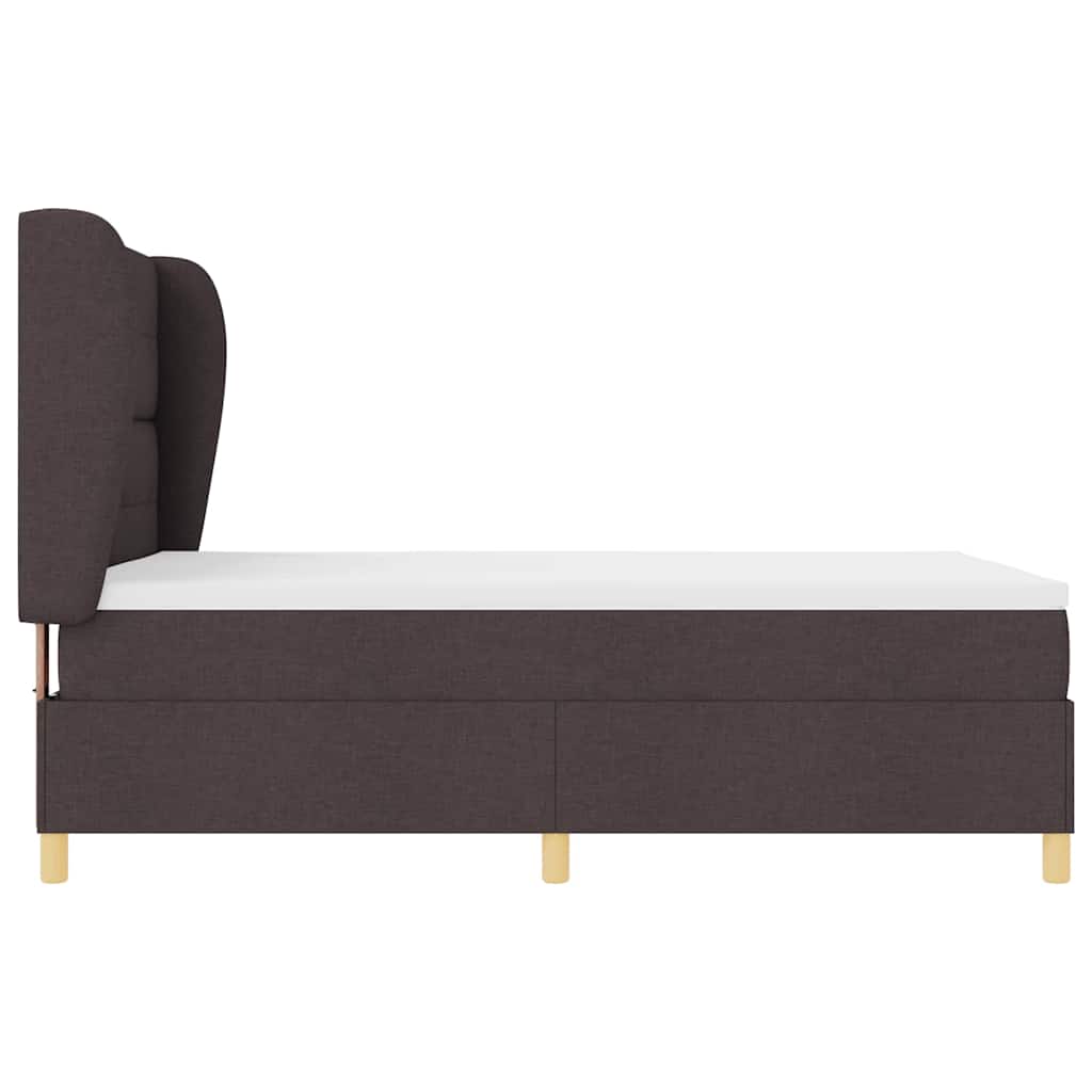 Letto a molle con testiera Marrone Scuro 200 x 160 cm Tessuto | homemem39