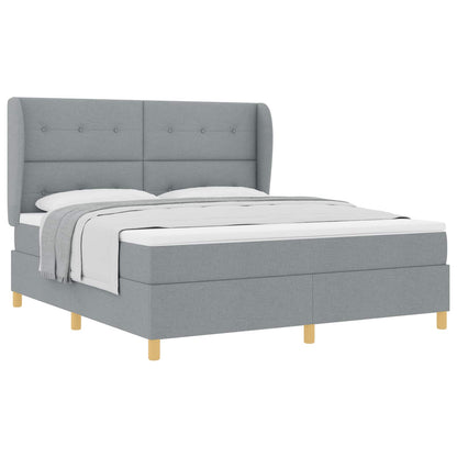 Letto a molle con testiera Grigio chiaro 200 x 180 cm Tessuto | homemem39
