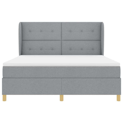 Letto a molle con testiera Grigio chiaro 200 x 180 cm Tessuto | homemem39