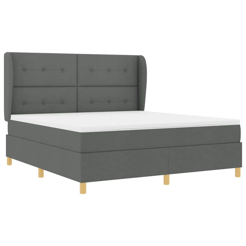 Letto con molle e materasso Grigio Scuro 90x190 cm Tessuto