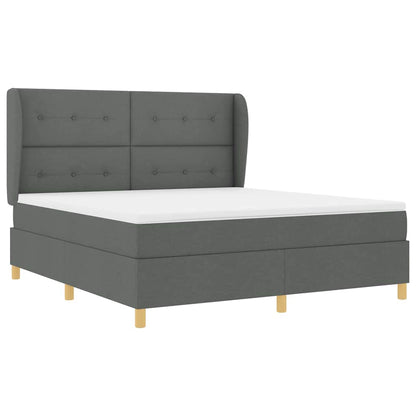 Letto con molle e materasso Grigio Scuro 90x190 cm Tessuto