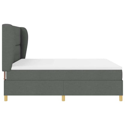 Letto con molle e materasso Grigio Scuro 90x190 cm Tessuto