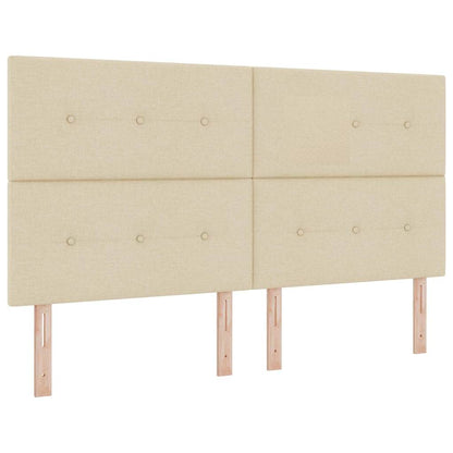 Letto a molle con testiera Crema 200 x 180 cm Tessuto | homemem39