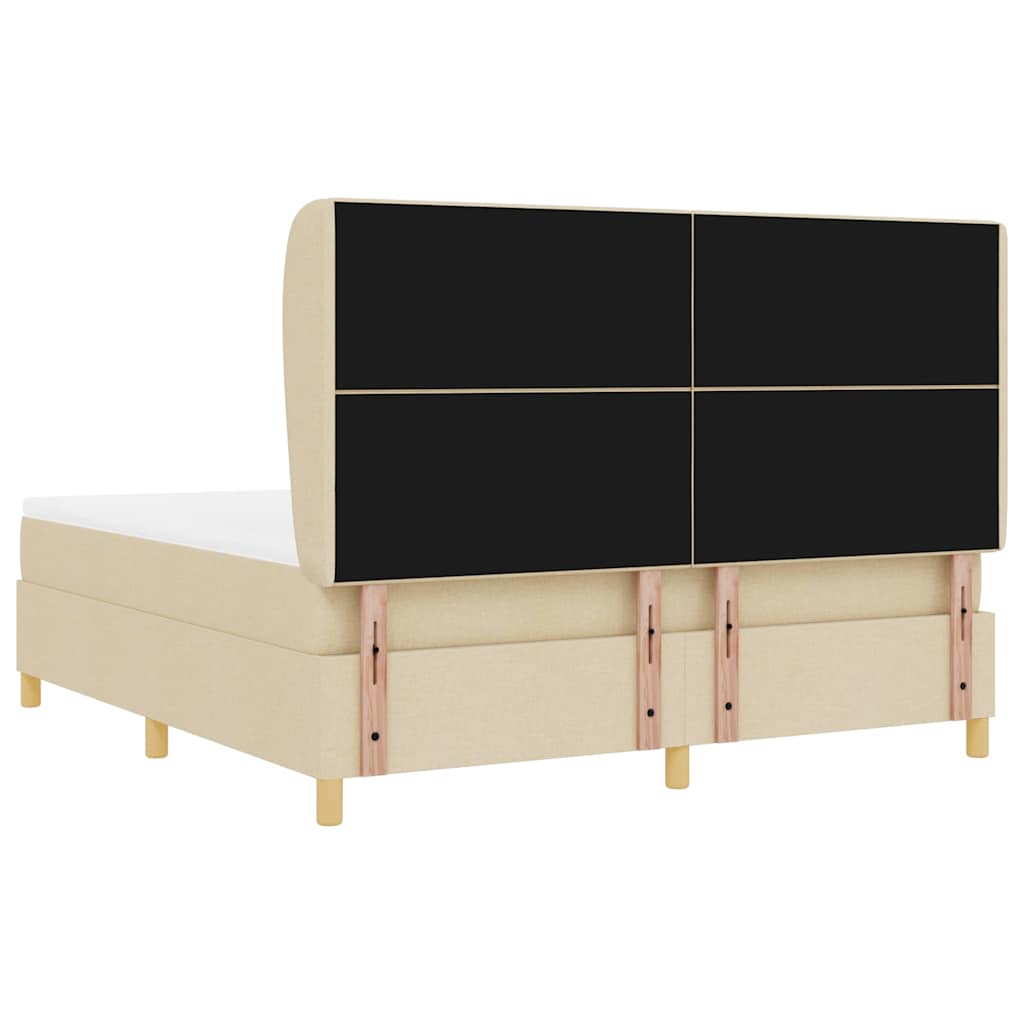 Letto a molle con testiera Crema 200 x 180 cm Tessuto | homemem39
