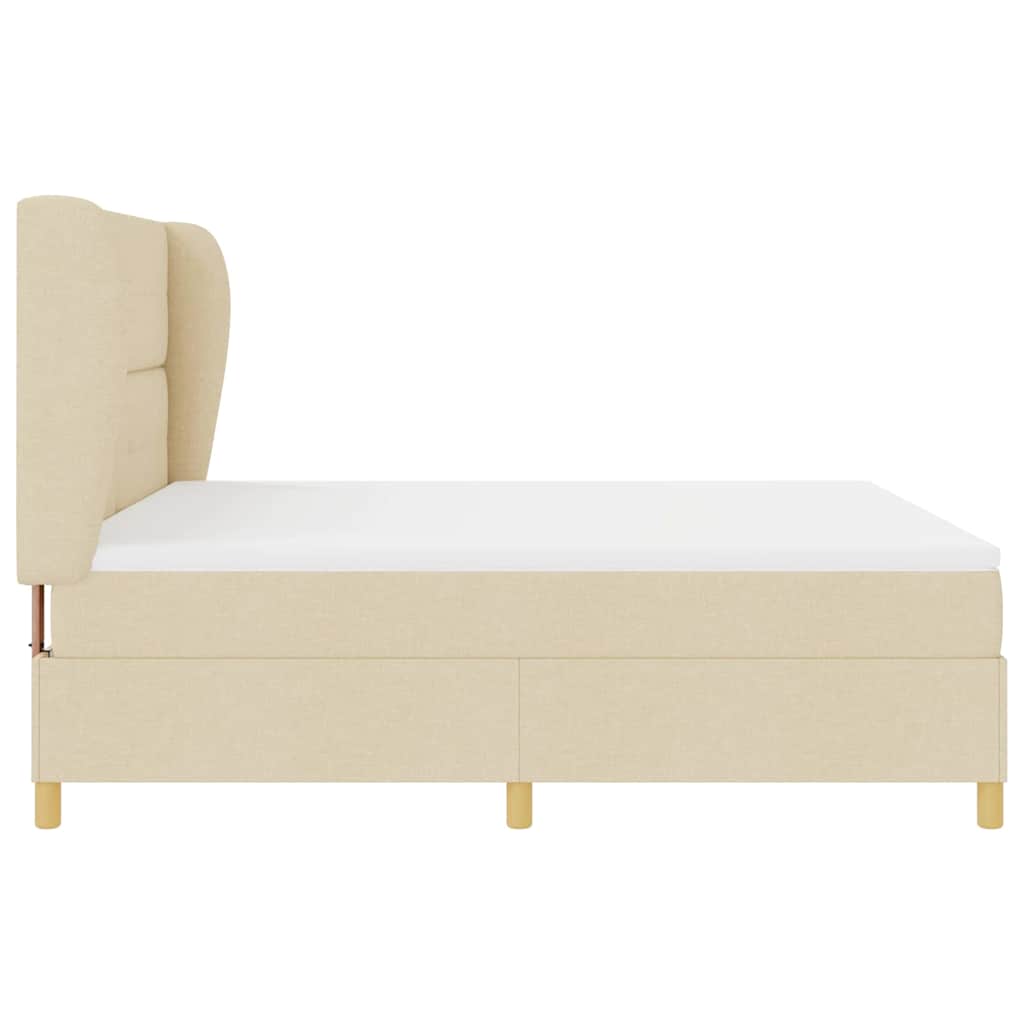 Letto a molle con testiera Crema 200 x 180 cm Tessuto | homemem39