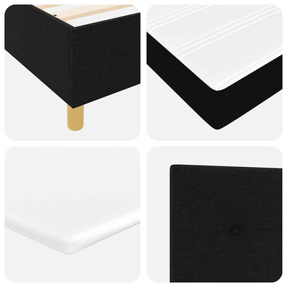 Letto a molle con testiera Nero 200 x 200 cm Tessuto | homemem39