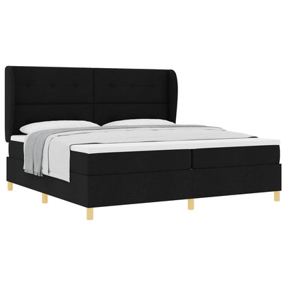 Letto a molle con testiera Nero 200 x 200 cm Tessuto | homemem39