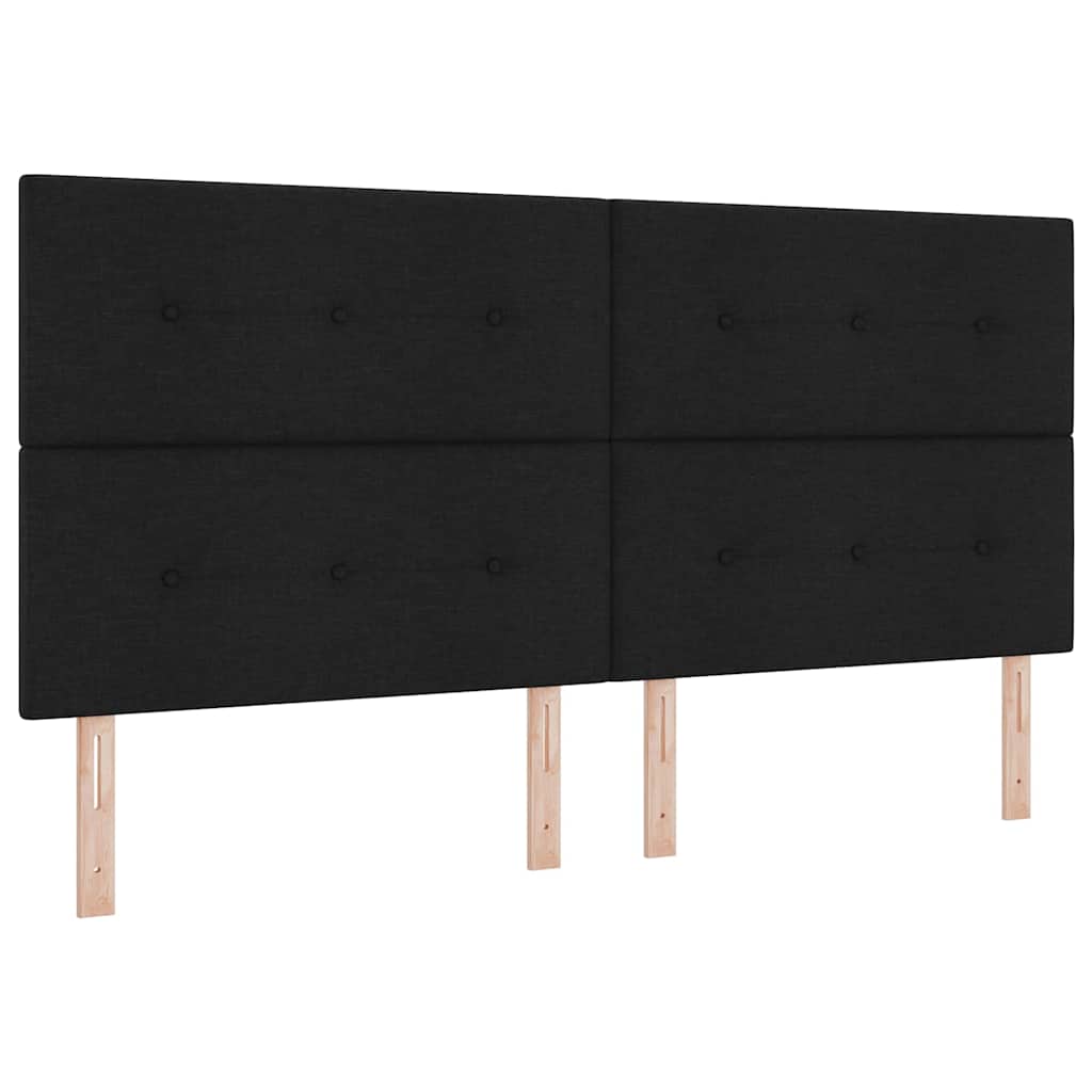 Letto a molle con testiera Nero 200 x 200 cm Tessuto | homemem39