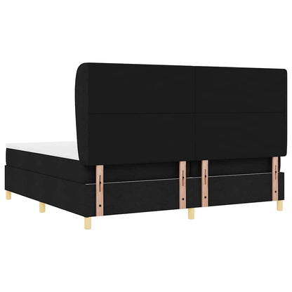 Letto a molle con testiera Nero 200 x 200 cm Tessuto | homemem39