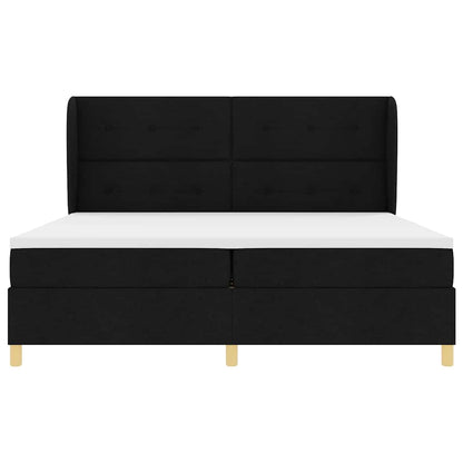 Letto a molle con testiera Nero 200 x 200 cm Tessuto | homemem39