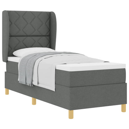 Letto a molle con testiera Grigio scuro 200 x 80 cm Tessuto | homemem39