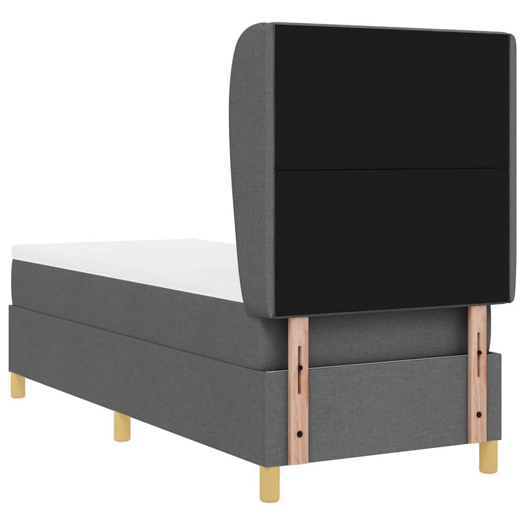 Letto a molle con testiera Grigio scuro 200 x 80 cm Tessuto | homemem39