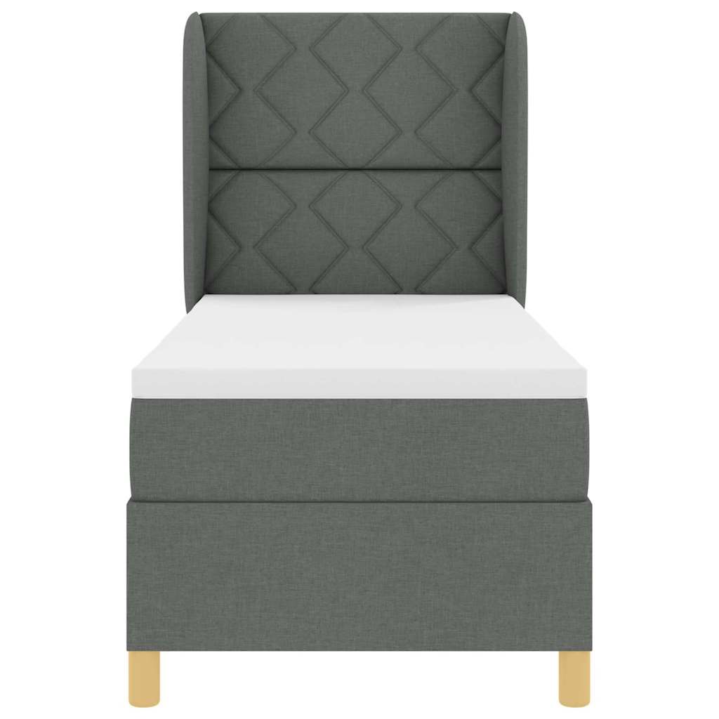 Letto a molle con testiera Grigio scuro 200 x 80 cm Tessuto | homemem39