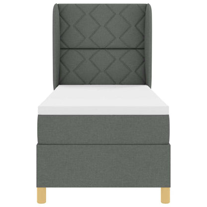 Letto a molle con testiera Grigio scuro 200 x 80 cm Tessuto | homemem39