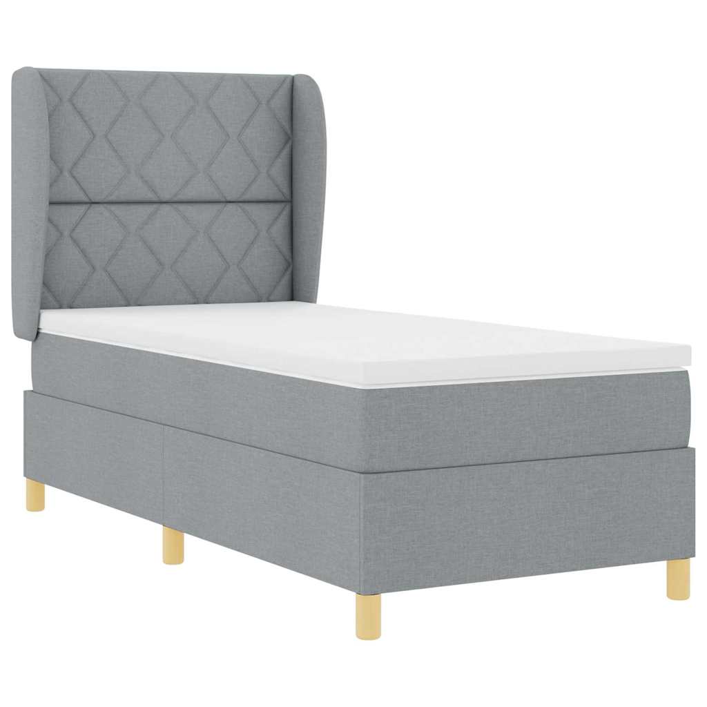 Letto con molle e materasso Grigio Scuro 90x190 cm Tessuto