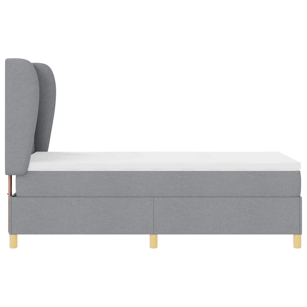 Letto con molle e materasso Grigio Scuro 90x190 cm Tessuto