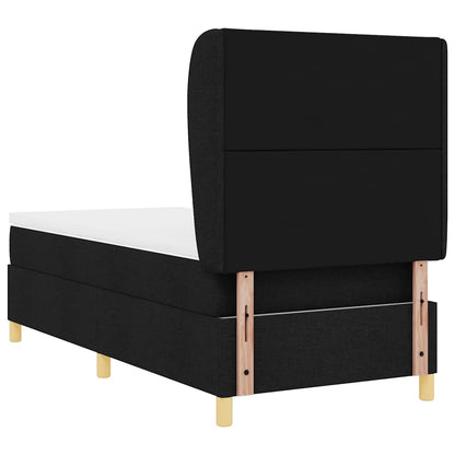 Letto a molle con testiera Nero 200 x 100 cm Tessuto | homemem39