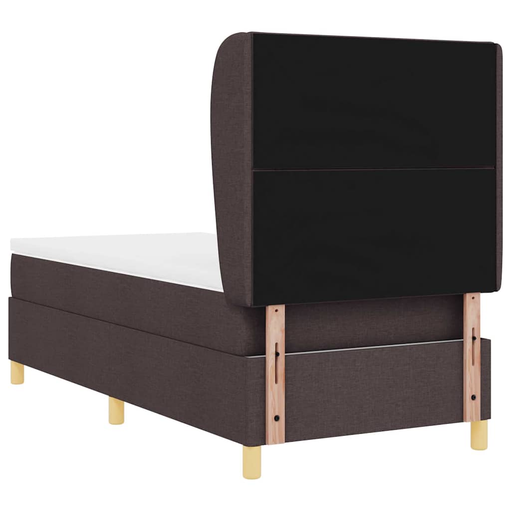 Letto a molle con testiera Marrone Scuro 200 x 100 cm Tessuto | homemem39
