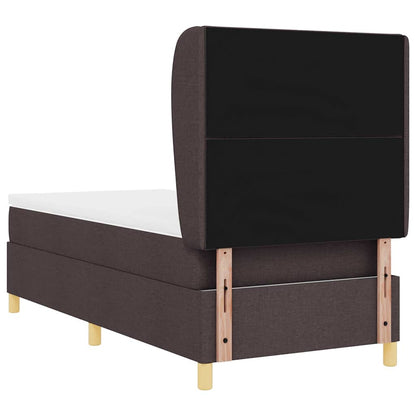 Letto a molle con testiera Marrone Scuro 200 x 100 cm Tessuto | homemem39