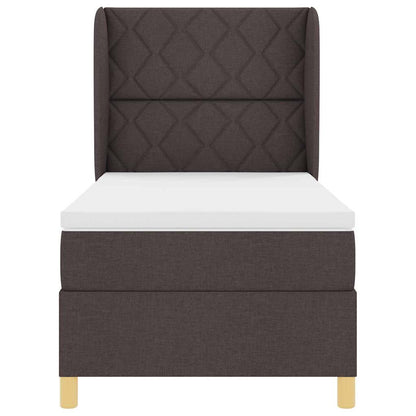 Letto a molle con testiera Marrone Scuro 200 x 100 cm Tessuto | homemem39