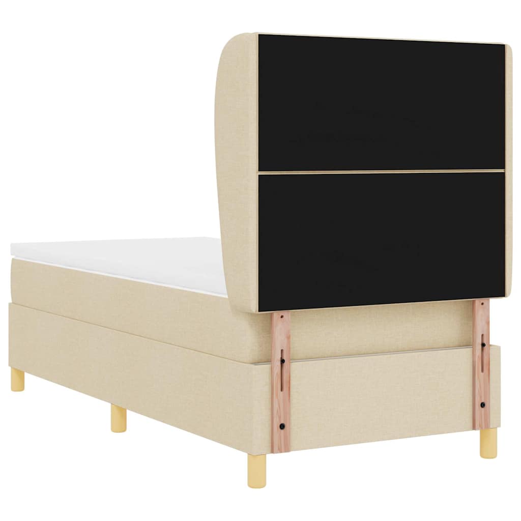 Letto a molle con testiera Crema 200 x 100 cm Tessuto | homemem39