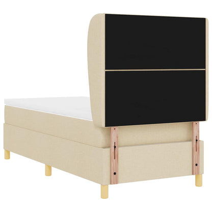 Letto a molle con testiera Crema 200 x 100 cm Tessuto | homemem39