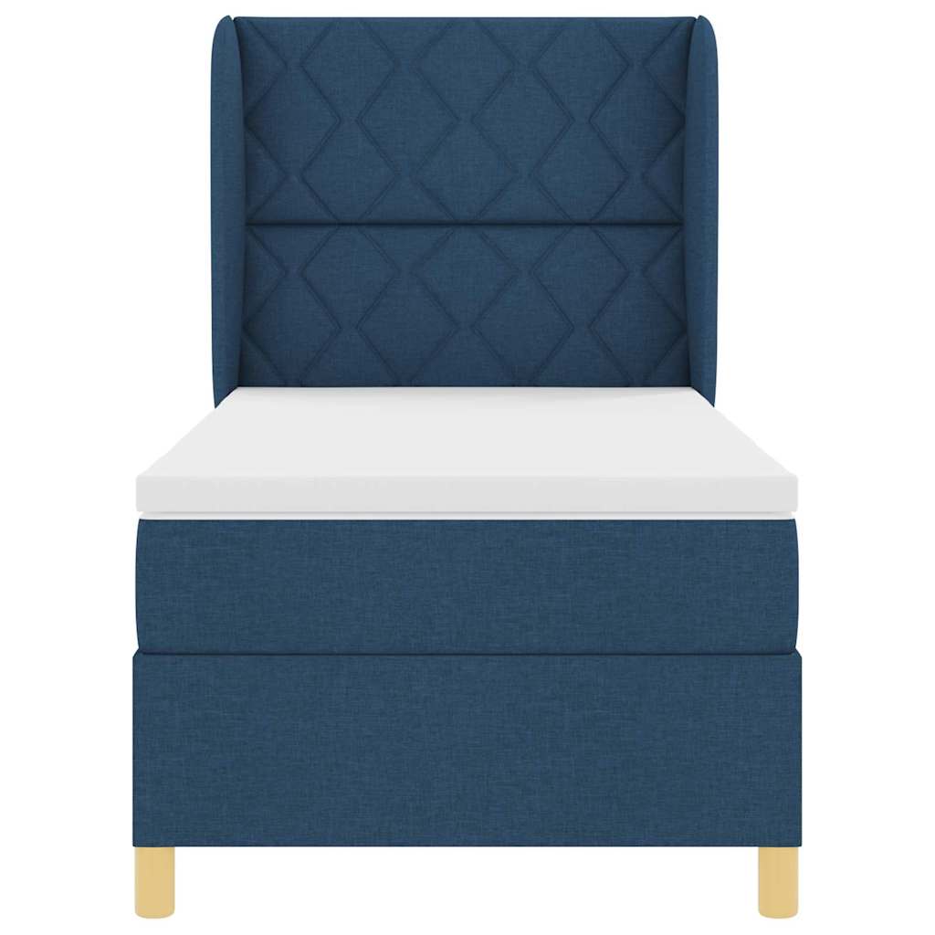 Letto a molle con testiera Blu 200 x 100 cm Tessuto | homemem39