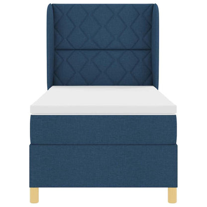 Letto a molle con testiera Blu 200 x 100 cm Tessuto | homemem39
