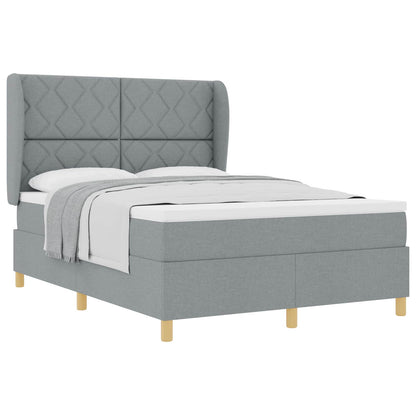 Letto a molle con testiera Grigio chiaro 200 x 160 cm Tessuto | homemem39