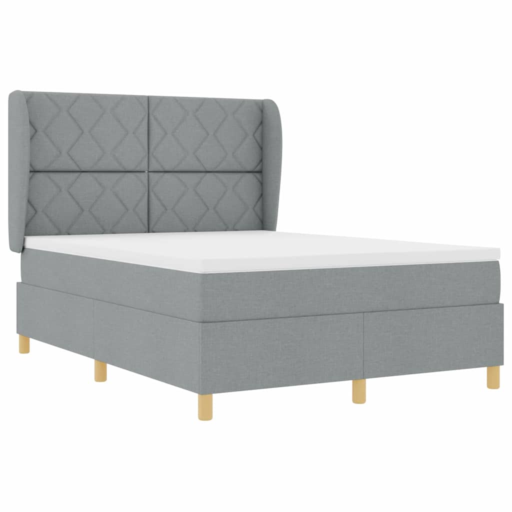 Letto a molle con testiera Grigio chiaro 200 x 160 cm Tessuto | homemem39