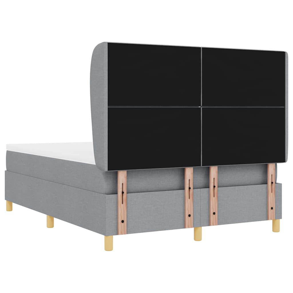 Letto a molle con testiera Grigio chiaro 200 x 160 cm Tessuto | homemem39