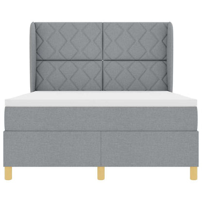 Letto a molle con testiera Grigio chiaro 200 x 160 cm Tessuto | homemem39