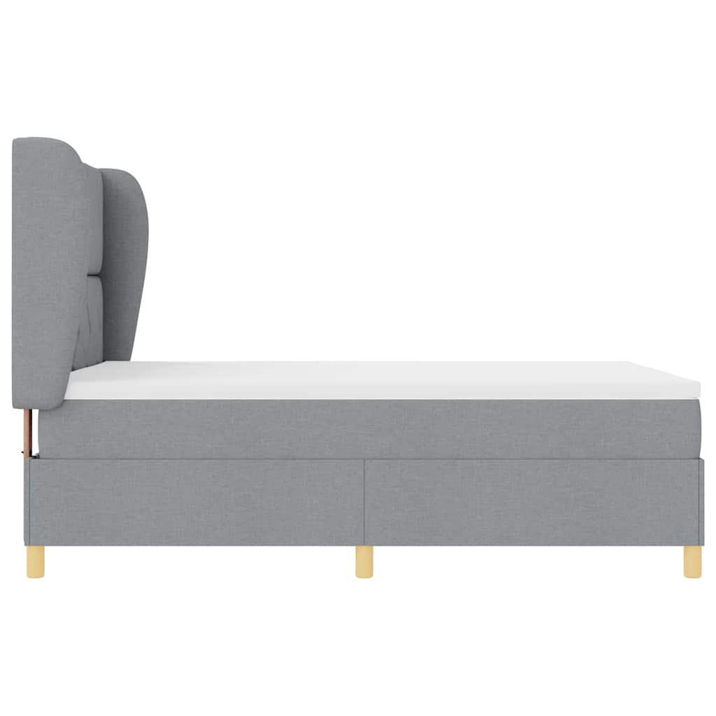 Letto a molle con testiera Grigio chiaro 200 x 160 cm Tessuto | homemem39