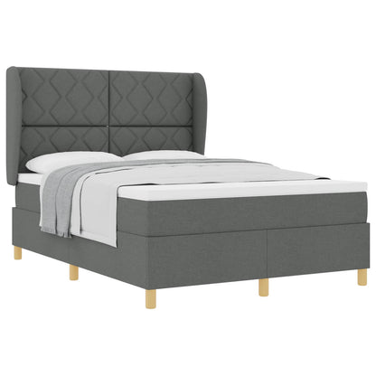 Letto a molle con testiera Grigio scuro 200 x 160 cm Tessuto | homemem39