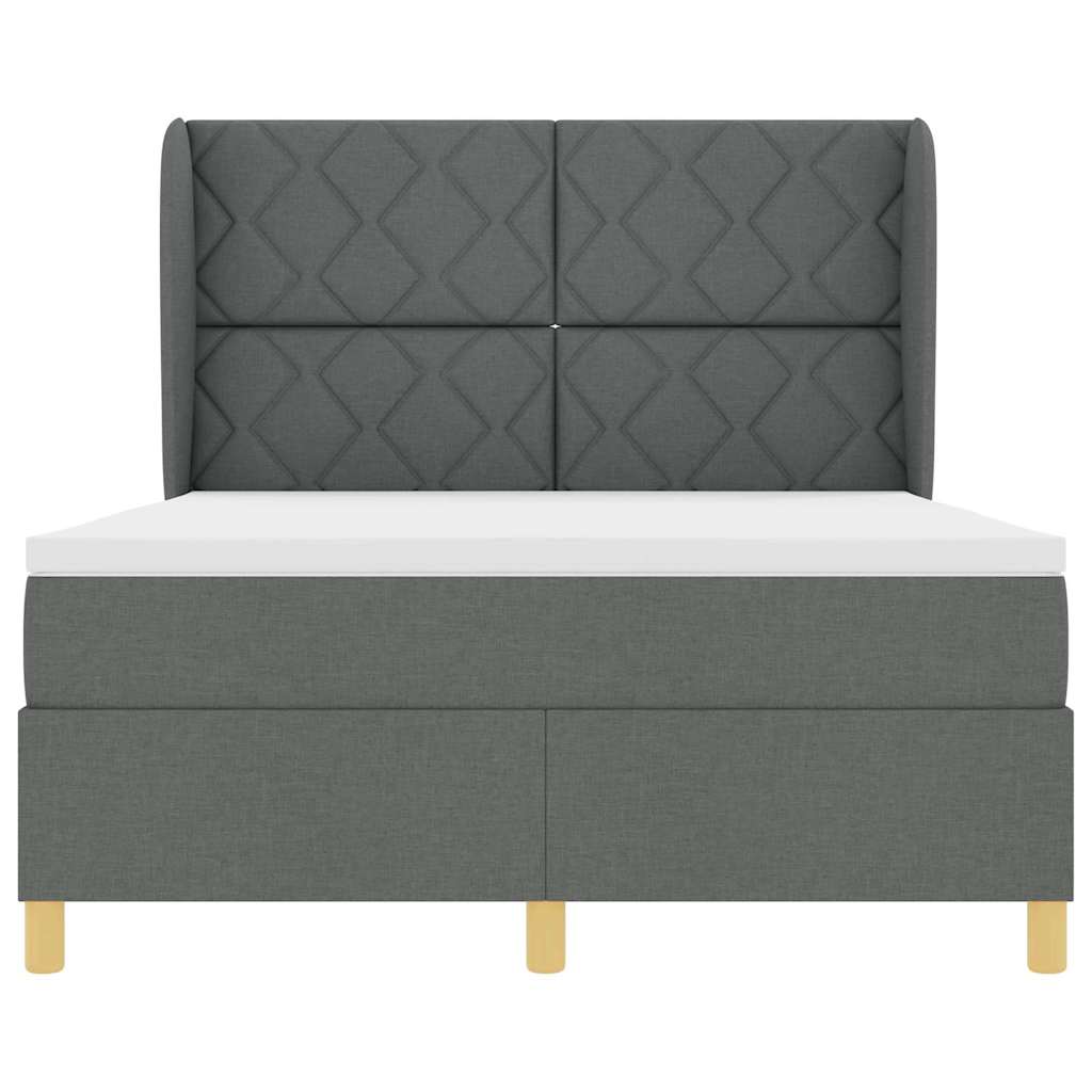Letto a molle con testiera Grigio scuro 200 x 160 cm Tessuto | homemem39