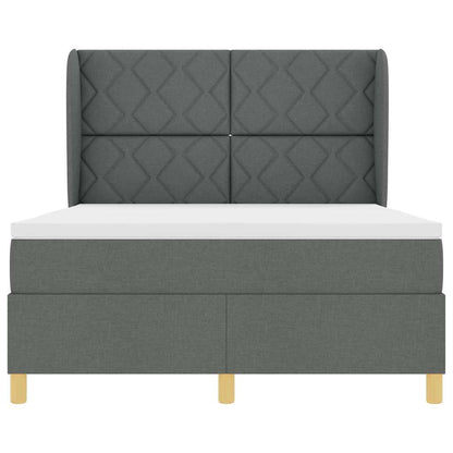Letto a molle con testiera Grigio scuro 200 x 160 cm Tessuto | homemem39