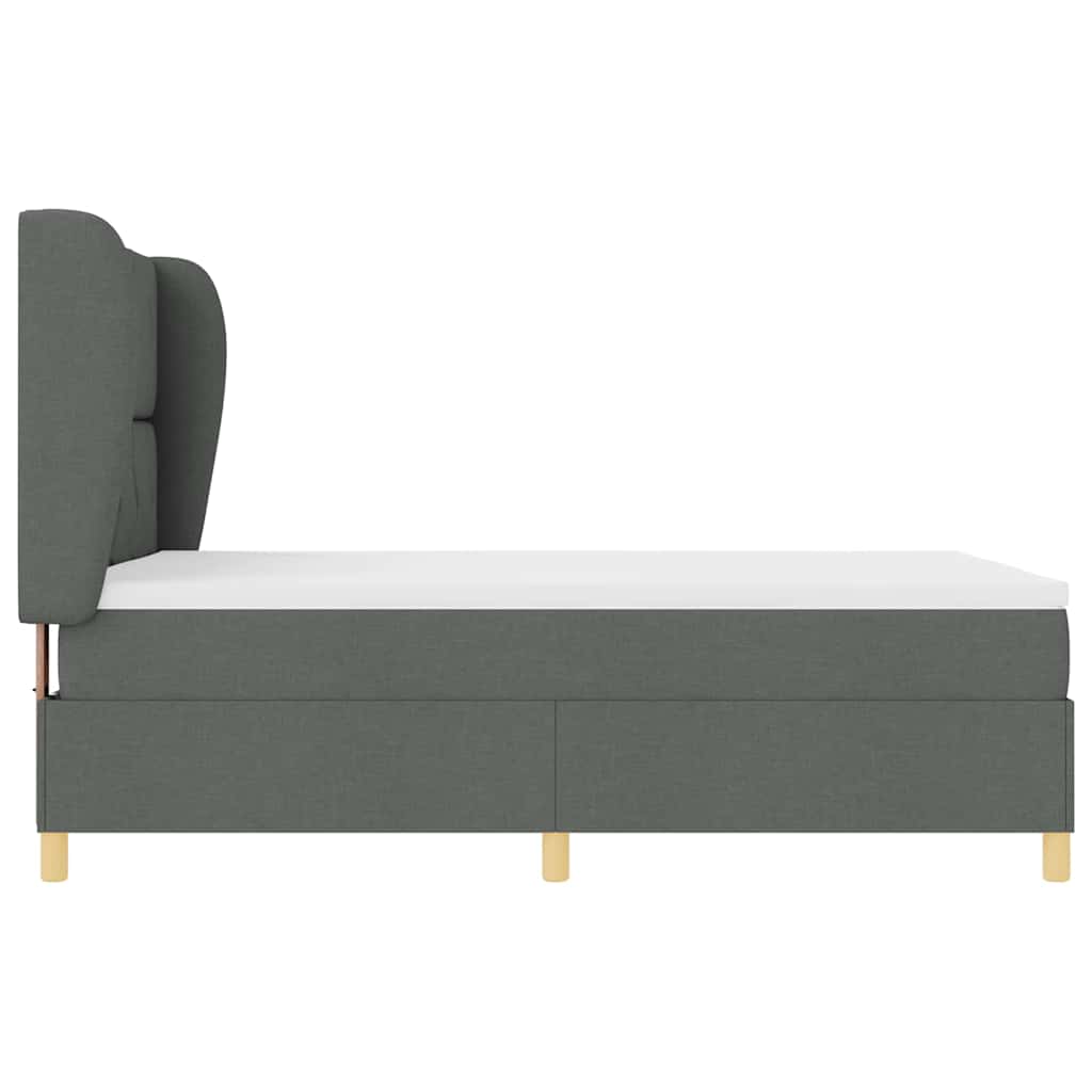 Letto a molle con testiera Grigio scuro 200 x 160 cm Tessuto | homemem39