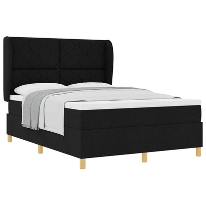 Letto a molle con testiera Nero 200 x 160 cm Tessuto