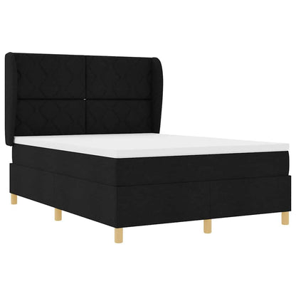 Letto a molle con testiera Nero 200 x 160 cm Tessuto