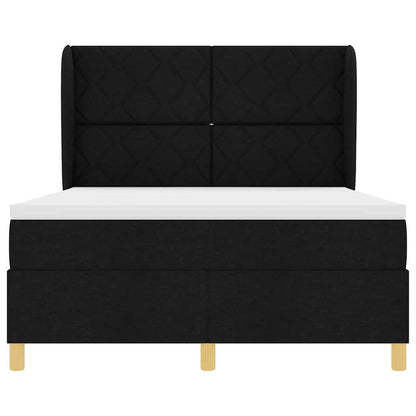 Letto a molle con testiera Nero 200 x 160 cm Tessuto