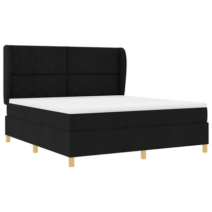 Letto a molle con testiera Nero 200 x 180 cm Tessuto | homemem39