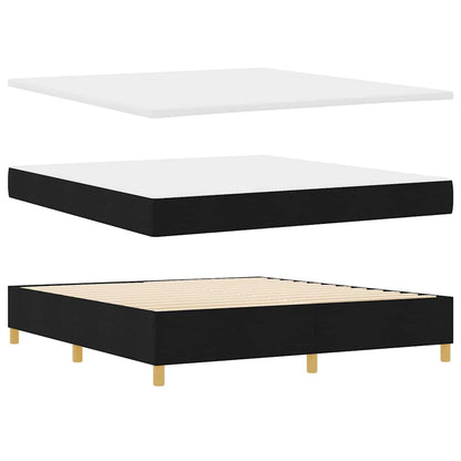 Letto a molle con testiera Nero 200 x 180 cm Tessuto | homemem39