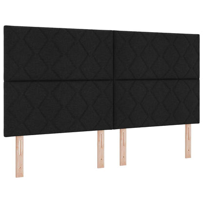 Letto a molle con testiera Nero 200 x 180 cm Tessuto | homemem39