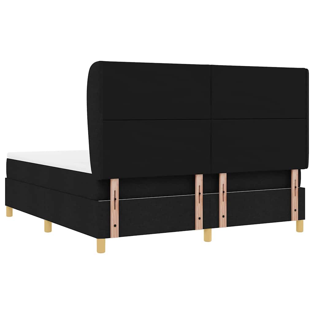 Letto a molle con testiera Nero 200 x 180 cm Tessuto | homemem39