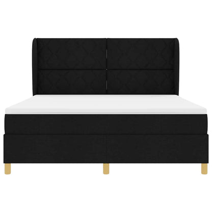 Letto a molle con testiera Nero 200 x 180 cm Tessuto | homemem39