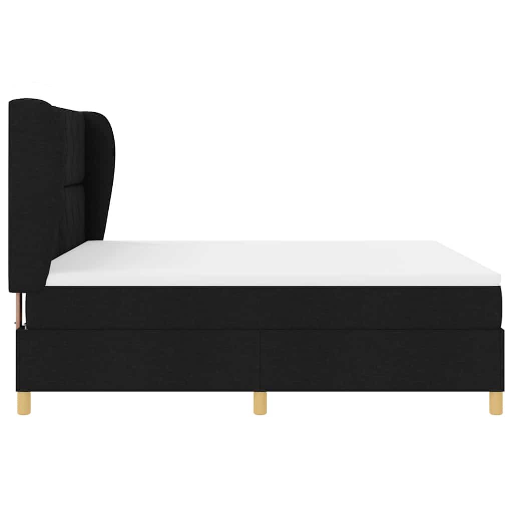 Letto a molle con testiera Nero 200 x 180 cm Tessuto | homemem39