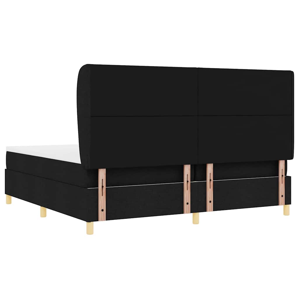 Letto a molle con testiera Nero 200 x 200 cm Tessuto | homemem39