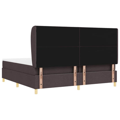 Letto a molle con testiera Marrone Scuro 200 x 200 cm Tessuto | homemem39