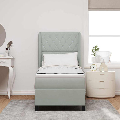 Letto a molle con materasso Grigio chiaro 200 x 80 cm Velluto | homemem39